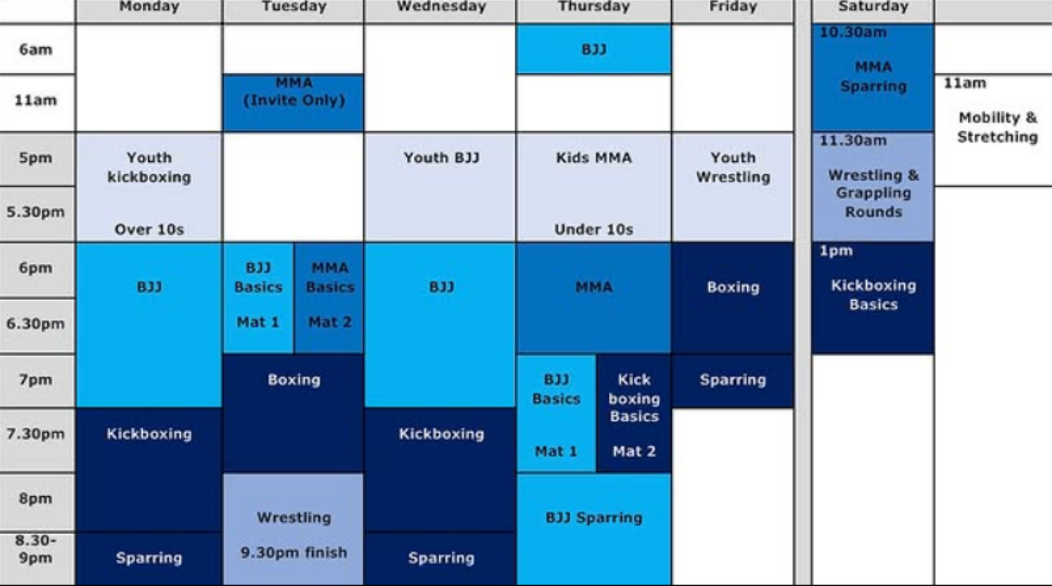 Timetable – My Store